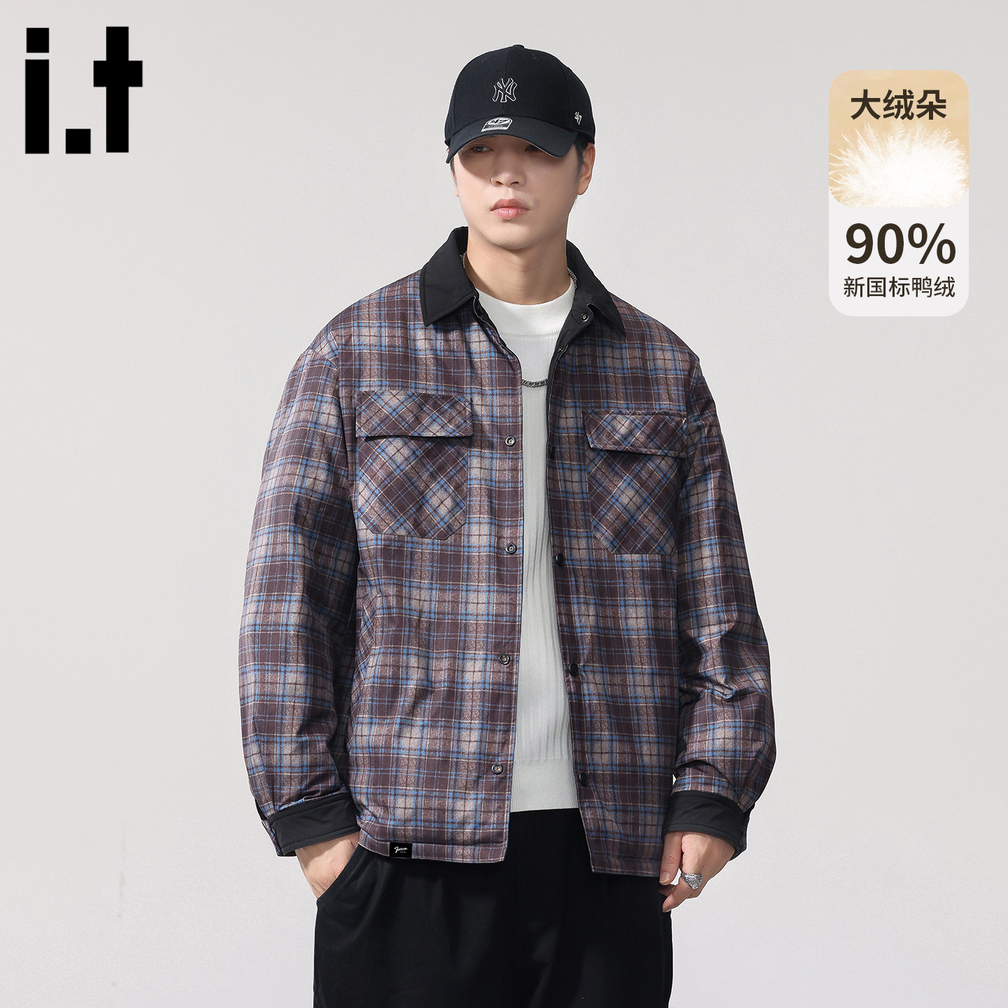 it :5cm/FIVECM格子轻薄衬衫式羽绒服男款冬季保暖抗寒90鸭绒外套,男装,羽绒服,淘宝优惠券,粉丝福利购,淘宝优惠卷