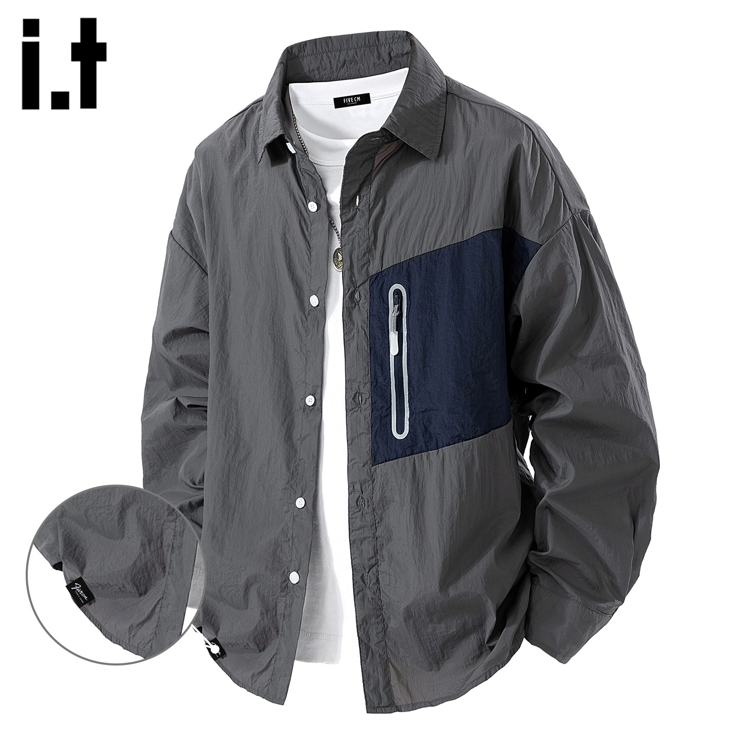 it :5cm/FIVECM春季冰丝长袖衬衫外套户外透气大码宽松防晒上衣男,男装,衬衫,淘宝优惠券,粉丝福利购,淘宝优惠卷