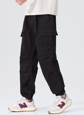 it :5cm/FIVECM潮流黑色束脚工装裤男士2025秋冬多口袋休闲裤长裤