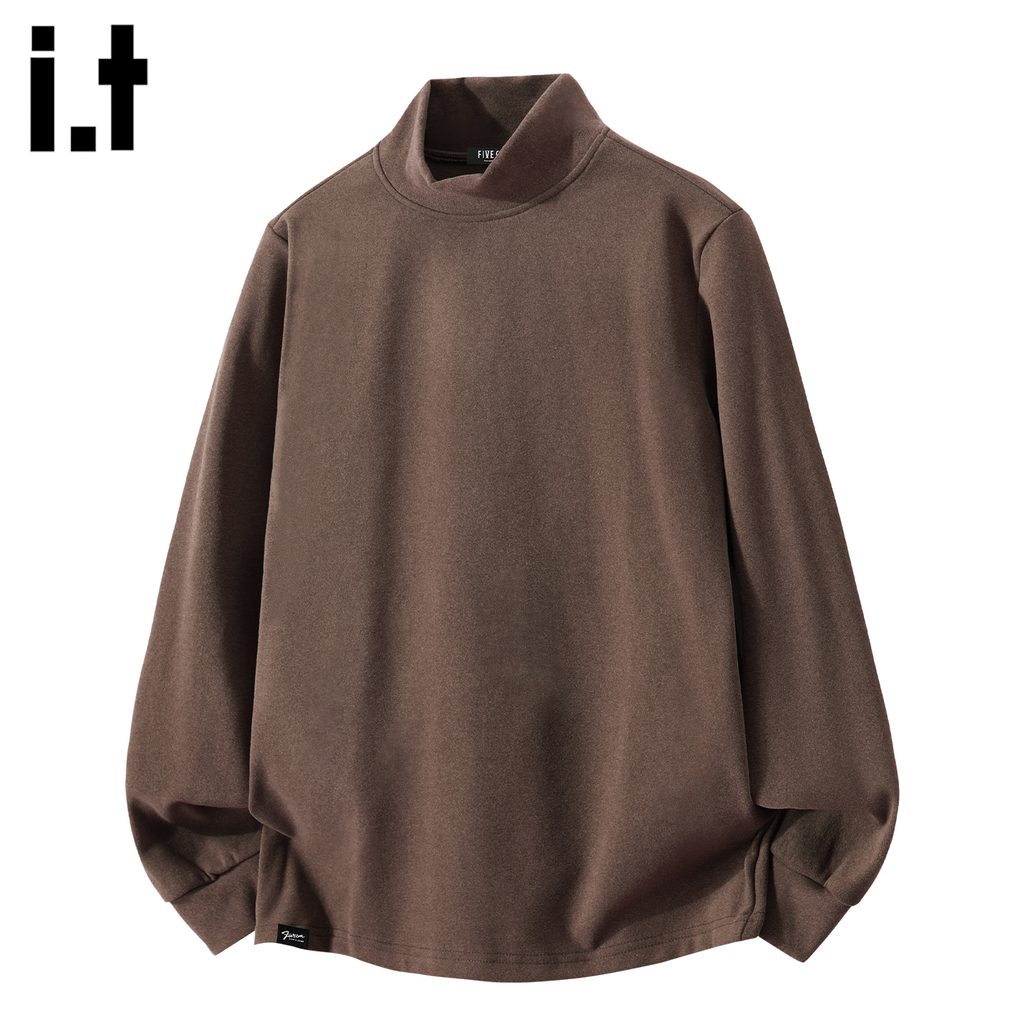 it :5cm/FIVECM复古半高领德绒打底衫长袖t恤男士2025冬内搭上衣