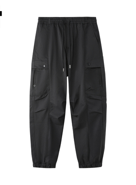 it :5cm/FIVECM黑色锥形工装裤休闲小脚裤男士2025夏秋款直筒长裤