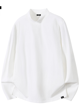 it :5cm/FIVECM白色休闲长袖T恤男2025秋冬季简约百搭上衣打底衫