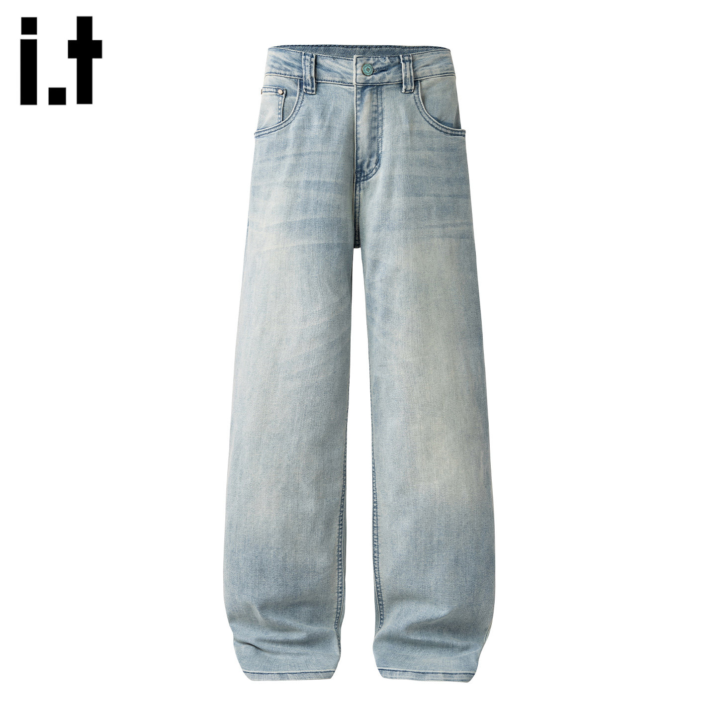 it :5cm/FIVECM牛仔裤男款春季美式高街水洗微喇潮牌复古阔腿长裤