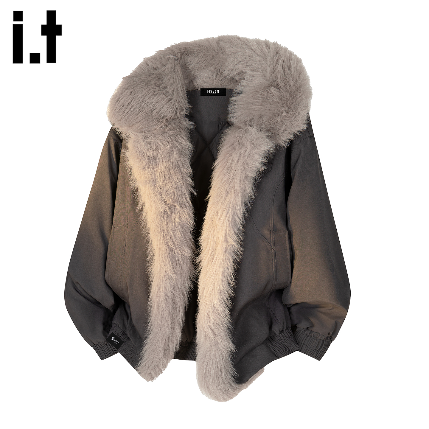 FIVEcm时尚大毛领座山雕棉衣