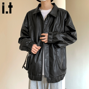 it :5cm/FIVECM皮衣外套男美式机车2026年春季男装痞帅飞行员夹克