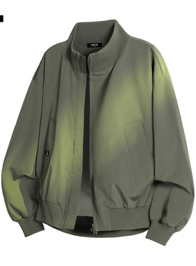 it :5cm/FIVECM时尚绿色飞行夹克男士2025秋冬潮牌宽松棒球服上衣