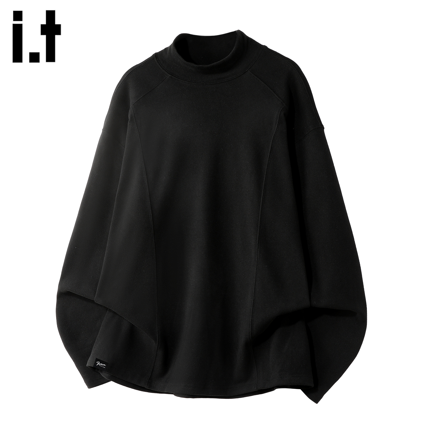 IT'S5cm黑色德绒半高领打底衫