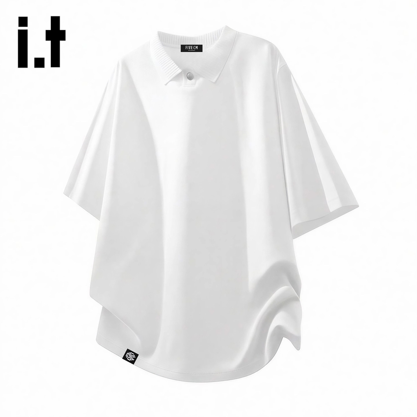 it :5cm/FIVECM白色一粒扣polo衫男士短袖t恤2026夏男款凉感上衣