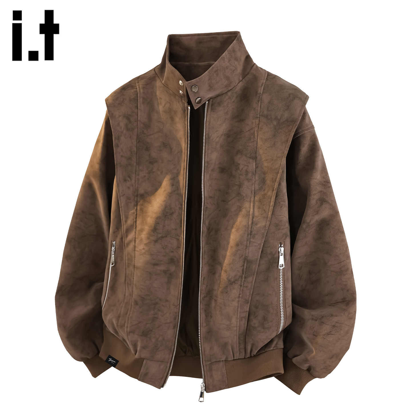 it :5cm/FIVECMPU美式高街立领夹克男女痞帅高级外套潮牌扎染皮衣,男装,夹克,淘宝优惠券,粉丝福利购,淘宝优惠卷