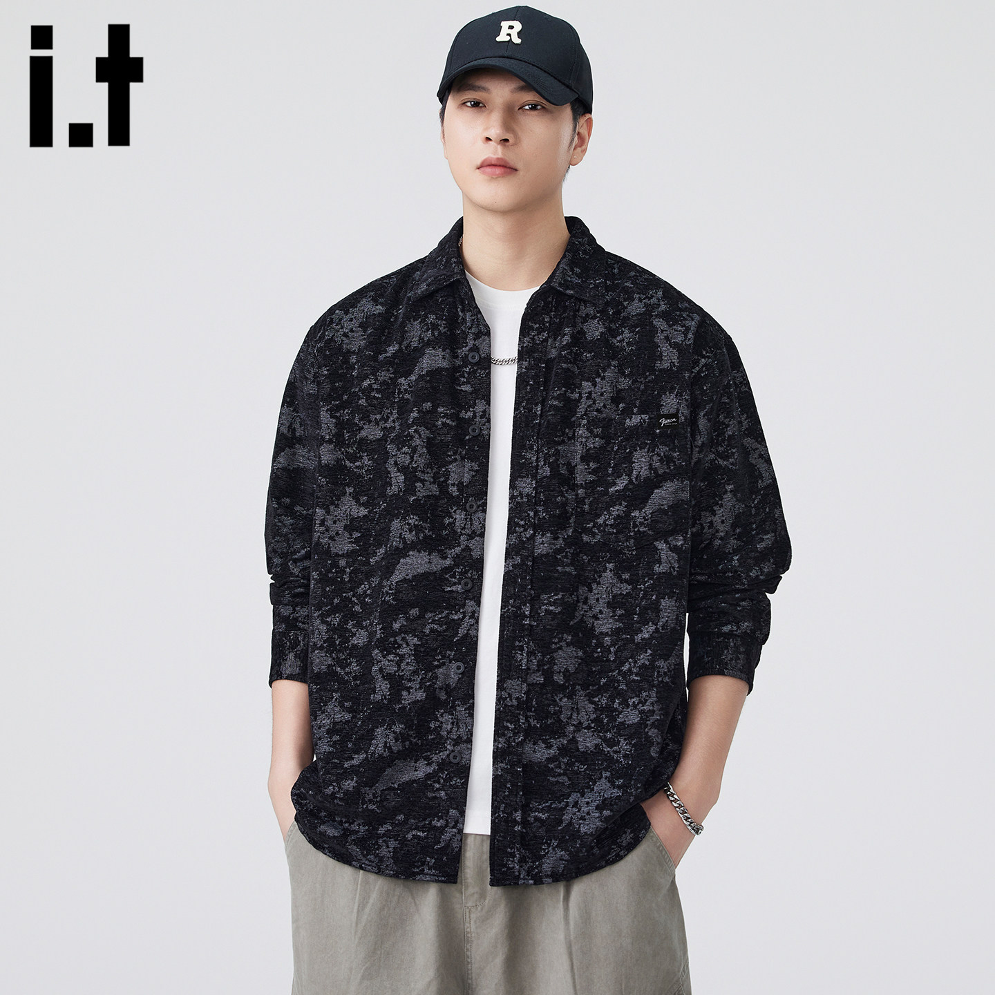 it :5cm/FIVECM潮流外套夹克男春季百搭宽松休闲长袖港风痞帅上衣