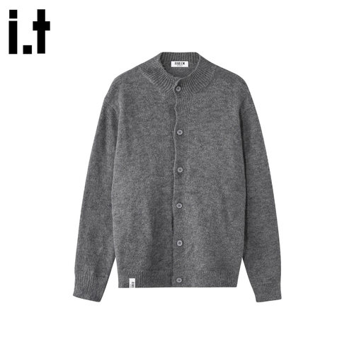 it5cm/FIVECM灰色海马毛针织衫