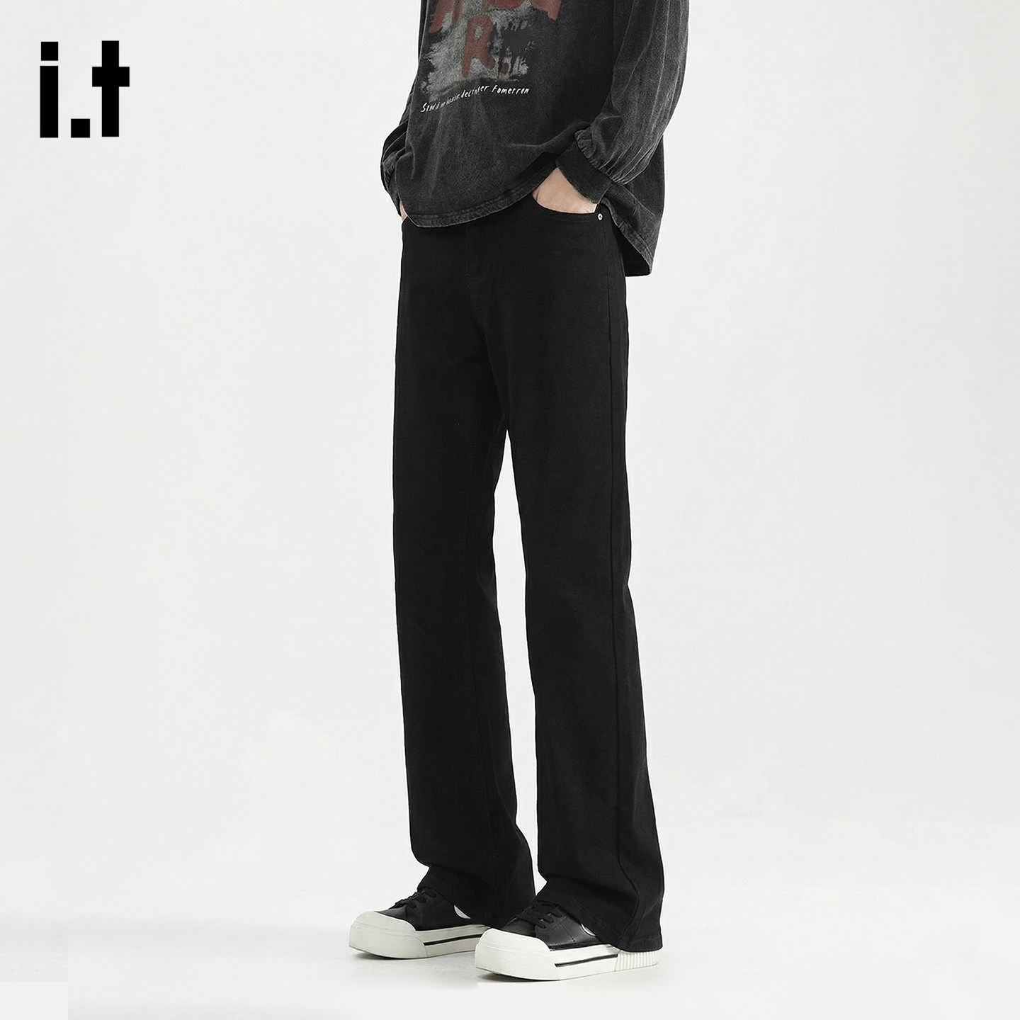 it :5cm/FIVECM复古美式水洗男女宽松百搭阔腿长裤浅色破洞牛仔裤,男装,牛仔裤,淘宝优惠券,粉丝福利购,淘宝优惠卷