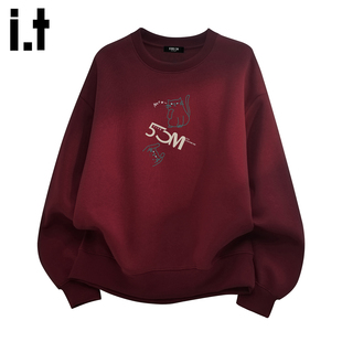 it :5cm/FIVECM长袖卫衣打底衫男款2026新款韩系宽松圆领洋气上衣