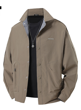 it :5cm/FIVECM美式复古立领外套男2025新款休闲百搭工装夹克宽松