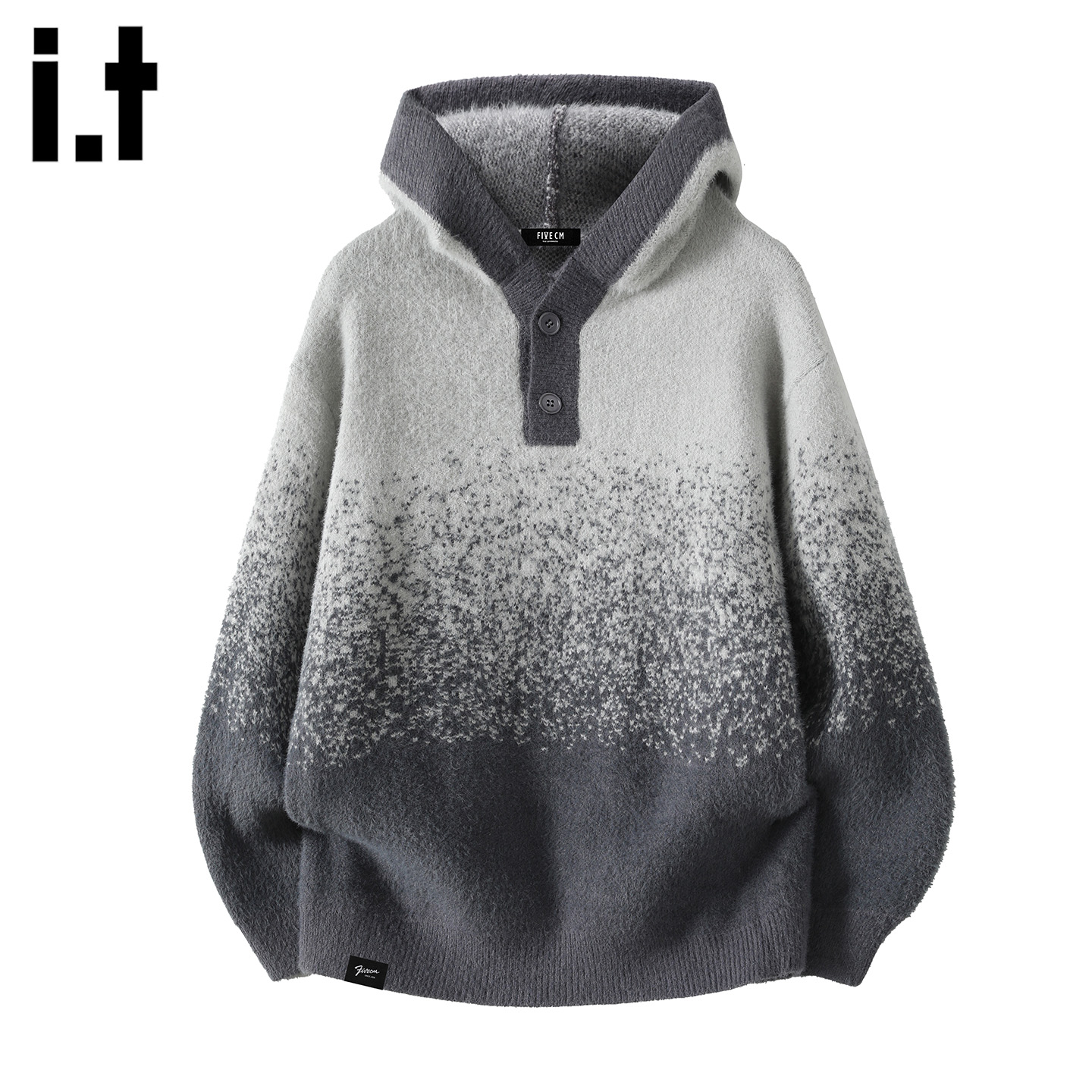 it5cm灰色休闲宽松套头毛衣潮流