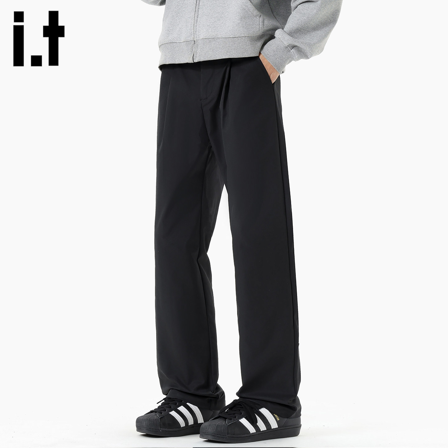 it :5cm/FIVECM重磅高级感西裤男潮流宽松直筒垂坠感阔腿休闲长裤