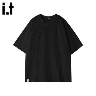 it :5cm/FIVECM纯色重磅短袖t恤男款2026夏宽松正肩时尚潮流上衣