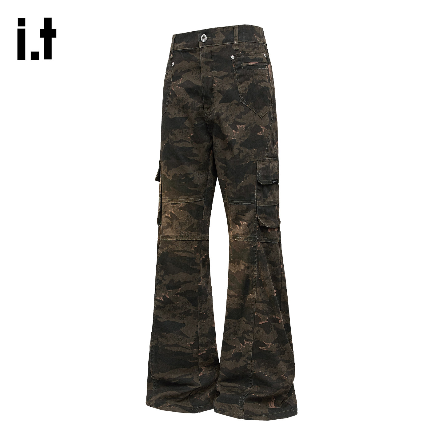 it :5cm/FIVECM潮牌复古高腰微喇工装裤男女2026显瘦休闲牛仔长裤