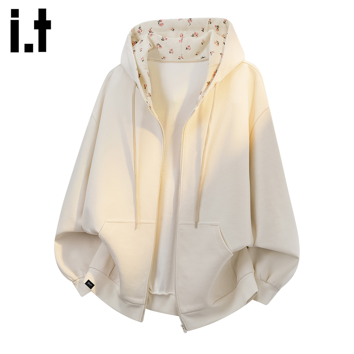 IT'S5cm高级感碎花连帽开衫