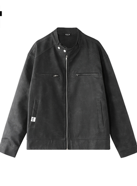 it :5cm/FIVECM男士黑色防风工装夹克外套男款2025秋季机车服上衣