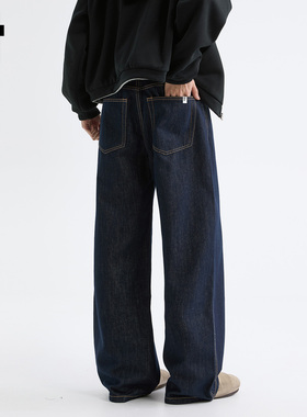 it :5cm/FIVECM简约时尚经典蓝色牛仔裤男女2025新款秋季宽松长裤