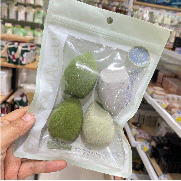 正品可绮葫芦斜切海棉粉扑4件套盒软海绵蛋干湿两用粉扑不卡粉美