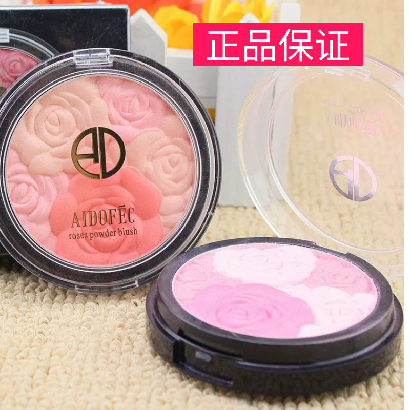 AIDOFEC爱得菲玫瑰之吻浮雕花瓣胭脂腮红红润气色细腻服帖带刷ADF