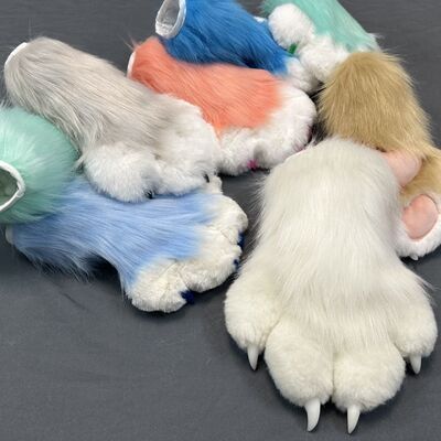fursuit兽爪成品现货高级毛绒定制现货成品furry彩色兽装爪子