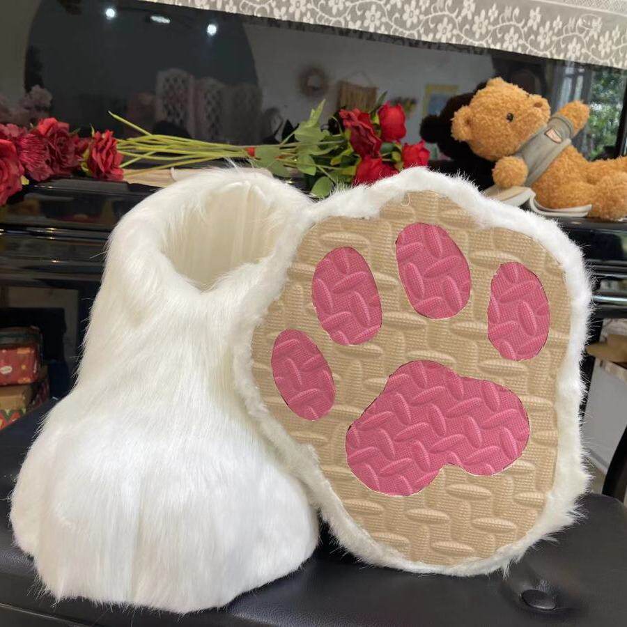 现货兽脚定制兽脚爪毛绒鞋cosplay兽脚Fursuit曲脚兽装脚成品现发