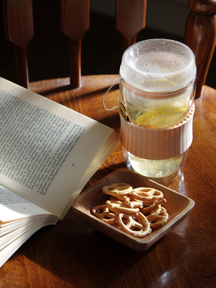 日本进口燕印双层玻璃杯高档咖啡杯茶杯带盖男女生燕子水杯