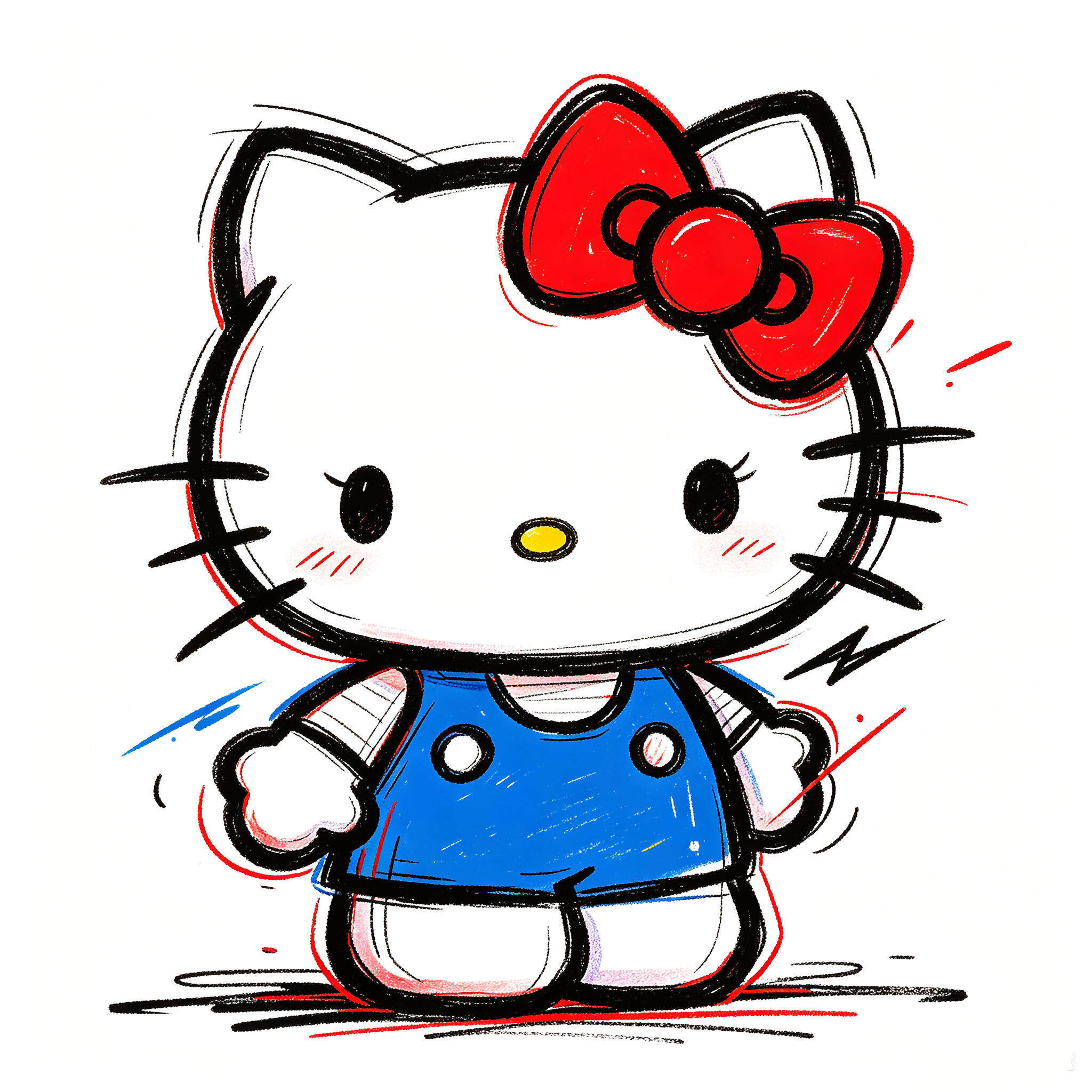 Kitty猫涂鸦磁吸冰箱贴定制