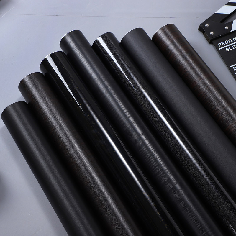 纯黑墙纸贴纸木纹壁纸桌面柜子家具黑色膜鱼缸背景黑色贴纸自粘,家居饰品,软装墙贴,淘宝优惠券,粉丝福利购,淘宝优惠卷