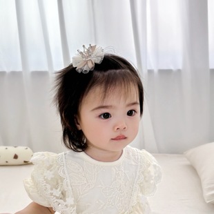 精致手工儿童网纱立体皇冠碎发夹小女生顶夹生日宴会头刘海夹