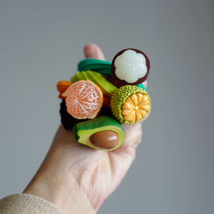 水果儿童高弹力发绳发量多可用加粗无接缝马尾扎头绳大号发圈皮套