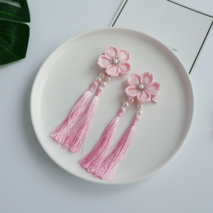 中国风流苏发饰 小女孩汉服手工配饰  女童古风头饰宝宝全包发夹