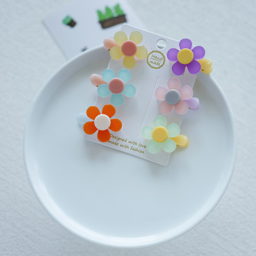 韩版儿童花朵小号碎发夹小女生圆头安全侧边夹婴幼儿发卡刘海夹