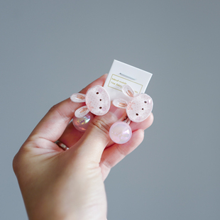 精致多切面小兔儿童双头发绳缠绕款高弹力橡皮筋星星发圈皮套对扎