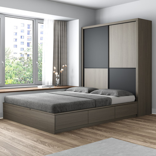 实木多层板榻榻米衣柜床一体卧室套装带书桌组合小户型儿童床柜