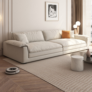 布艺沙发小户型客厅2023新款佛山简约现代直排奶油风格科技布沙发