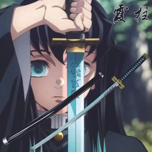 鬼灭之刃日轮刀COS动漫刀霞柱时透无一郎金属武器道具现货未开刃