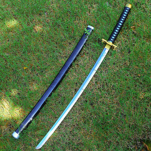 鬼灭之刃日轮刀金属合金炎柱霞柱炭治郎我妻善未开刃cos道具模型