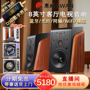Hivi M500 有源音箱高保真8英寸無線藍(lán)牙桌面音響 m300mkii 惠威