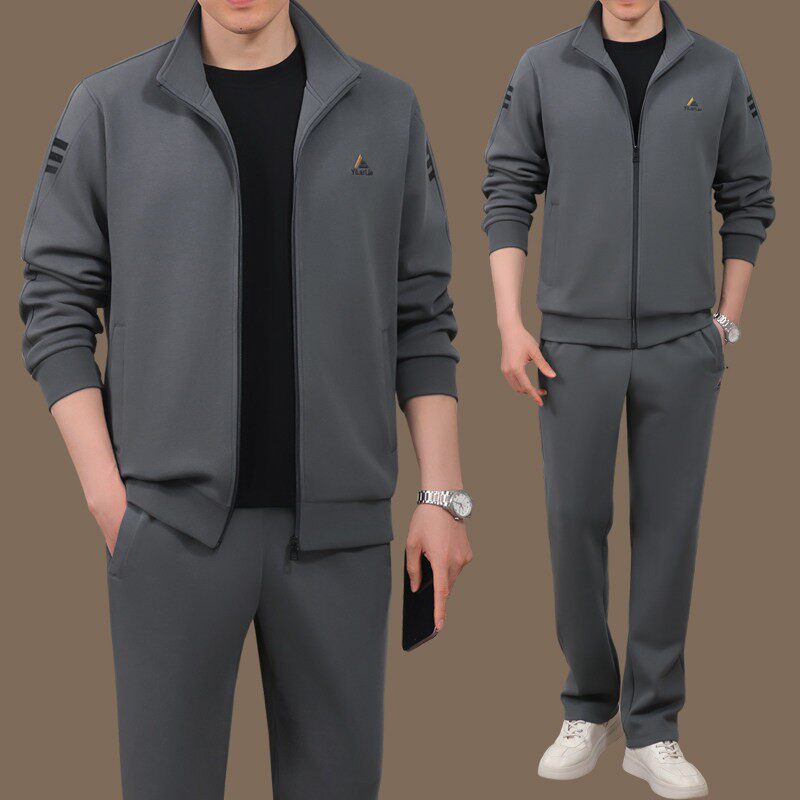官方迈耐克斯中老年运动套装男2026春秋休闲50岁60中年男装运动服