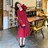 【档口有货】春装新年红长袖连衣裙2D122-1515-P125控188，女装连衣裙，2D122