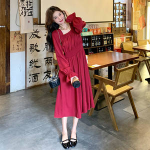 【档口有货】春装新年红长袖连衣裙 2D122-1515-P125控188图片