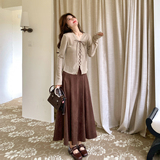 【有货】绑带上衣+麂皮半裙两件套2D122-2800-P175控258，女装套装/套裙，2D122