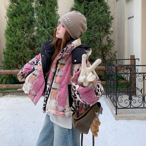 【档口 有货】豹纹印花连帽羽绒服 2D122-2770-P285 控408,羽绒服,2D122