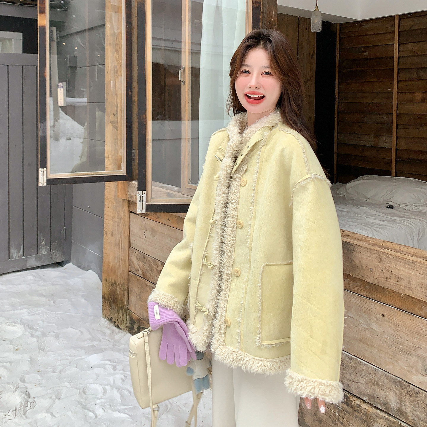 【档口有货】加厚皮毛一体外套2D122-2767-P205控298,女装短外套,2D122