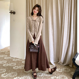 【档口有货】绑带上衣+麂皮半裙两件套2D122-2800-P175控258，女装套装/套裙，2D122
