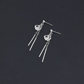 s925银针水滴银杏叶流苏耳环女2025年新款 树叶流苏耳坠耳饰潮